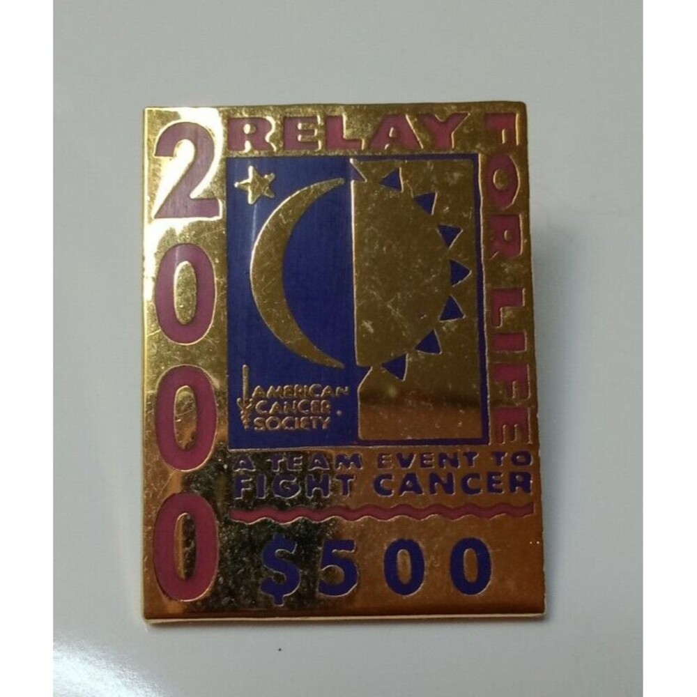 Vintage 2000 Relay For Life American Cancer Society $500 Team Event Pin